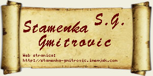 Stamenka Gmitrović vizit kartica